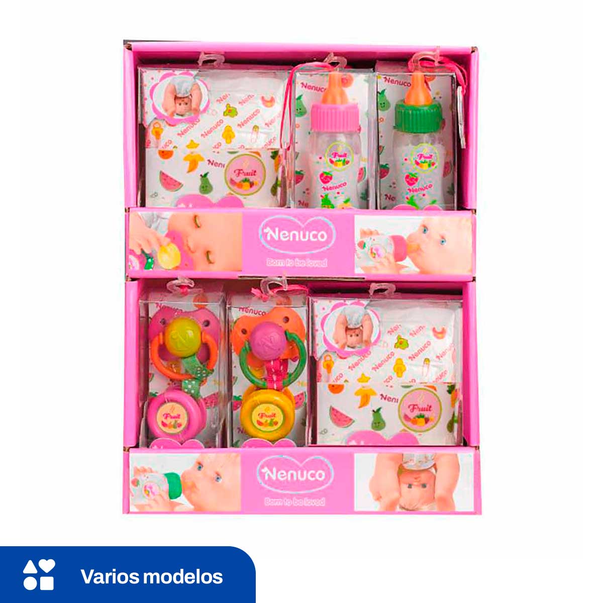  Nenuco - Accesorios Biberón, de colores blanco y rosa, set de  juego, accesorios para tu muñeco bebé, complemento de juguete para muñeca,  para niños y niñas desde 2 años, Famosa (NFN46000)