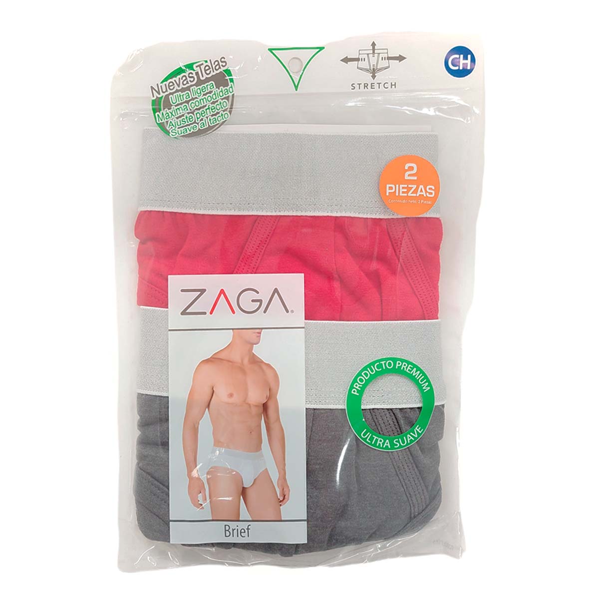 Brief Zaga Stretch T2538STL Caballero Chedraui