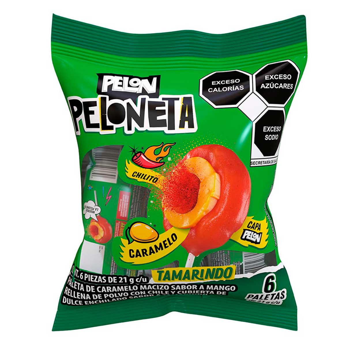 Paletas Pelon Peloneta Tamarindo con 6 Piezas de 21g Cada Una | Chedraui