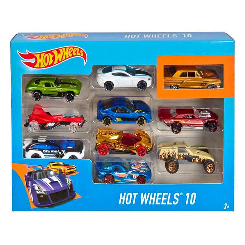 Vehiculo de Juguete Hot Wheels Paquete de 10 Autos Chedraui