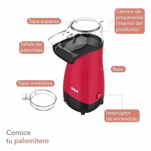Palomitero RCA con Tapa Medidora Rojo RC-1025