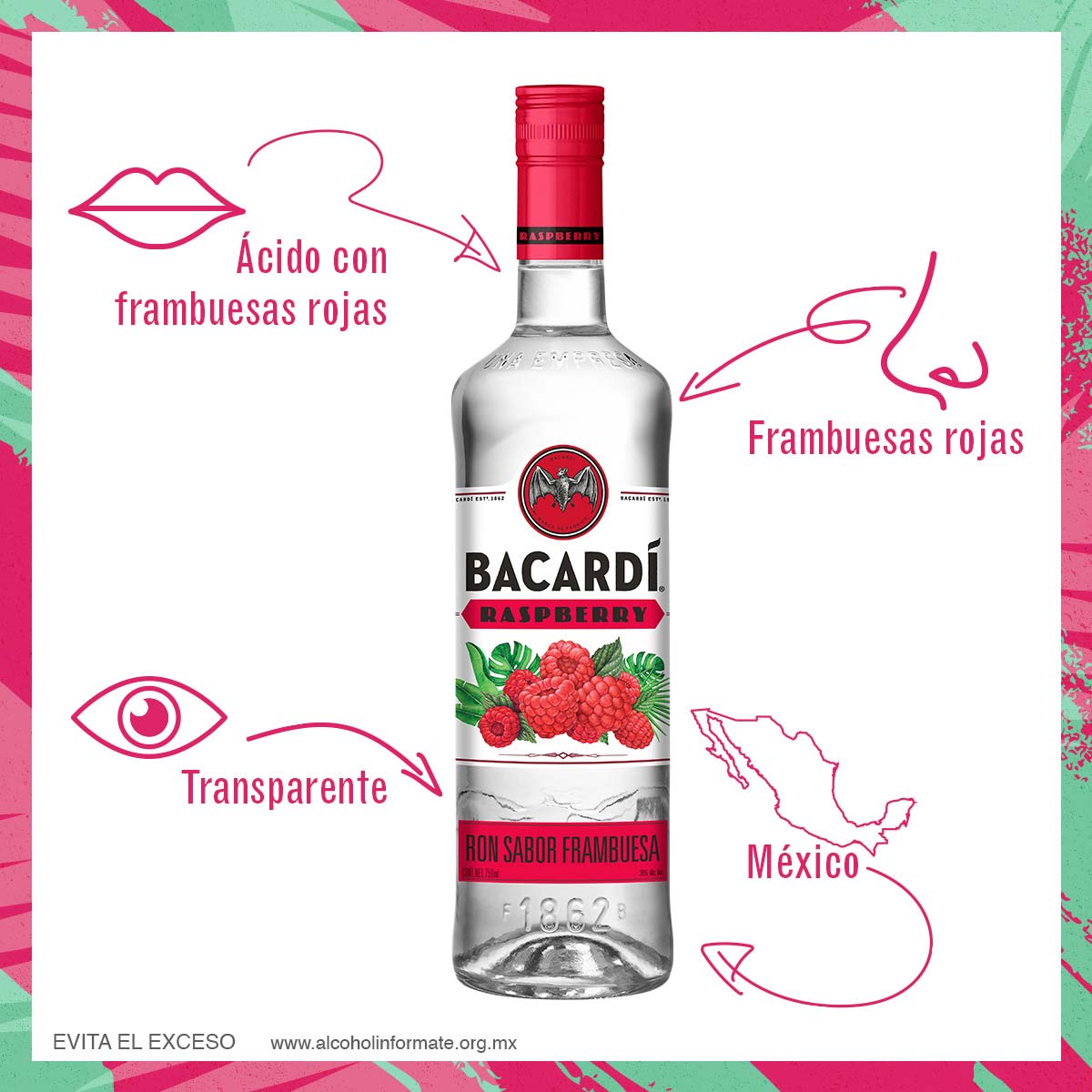 Ron Bacardí Raspberry 700ml | Chedraui