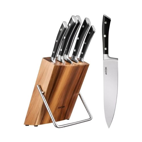 Set de 6 Cuchillos en Bloque Aicok Acero Inoxidable SC8004