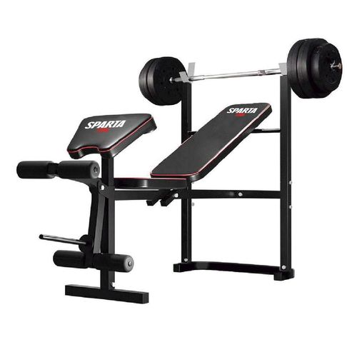 Banco Multifuncional Sparta con Barra y Discos 55kg WORKOUTB55KG