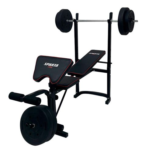 Banco Multifuncional Sparta con Barra y Discos 55kg WORKOUTB55KG