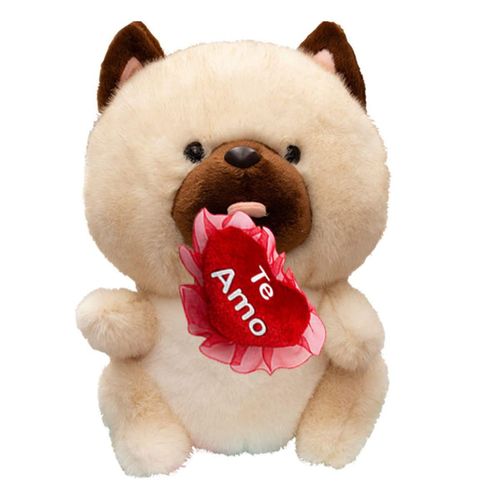 Peluche San Valentín de Perrito Tierno con Corazón Te Amo Rojo Importadora La Merced
