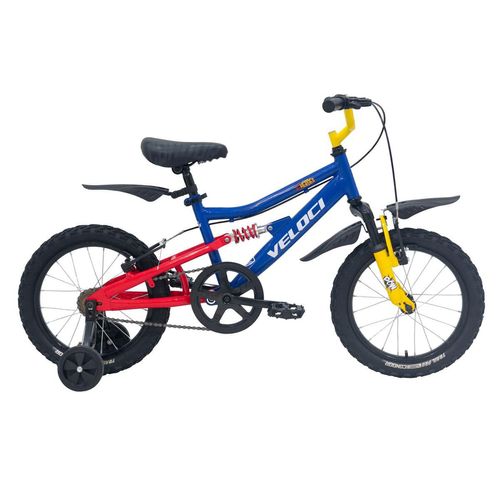 Bicicleta Infantil Veloci para Niño 16R 1V Freno V-Brake Azul Heroes