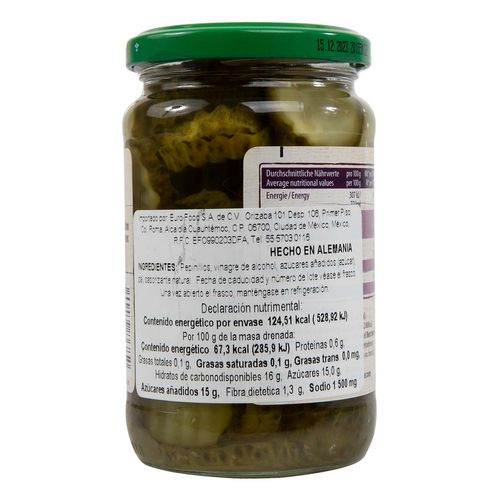 Pepinillos Kuhne Rebanadas para Hamburguesas 330g