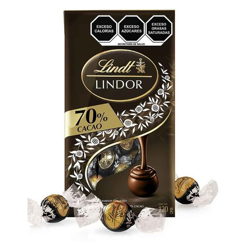 Lindt LINDOR Trufas de Chocolate 70% Cacao Bolsa 120g