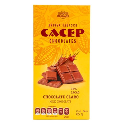 Barra de Chocolate con 38% Cacao 85g