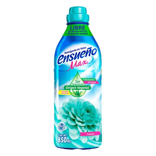 Suavizante de Telas Ensueño Max Zero Enjuague Turquesa 850ml