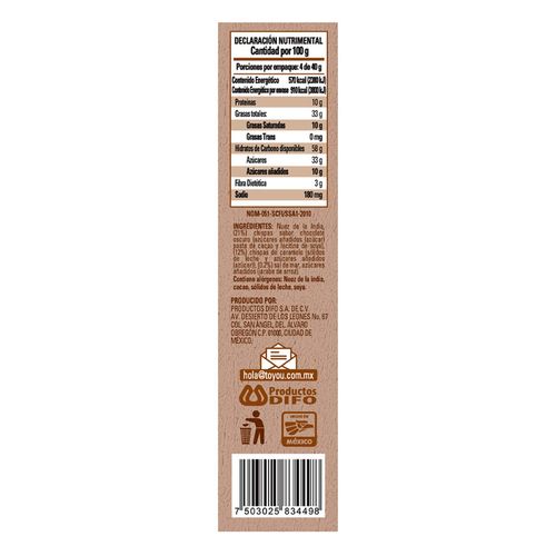 Barra Toyou Caramelo Con Sal de Mar y Chocolate Oscuro 160g