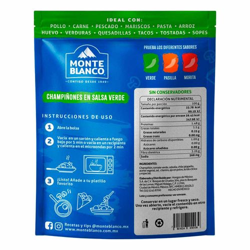 Champisalsas Champiñones Monteblanco Salsa Verde 250g
