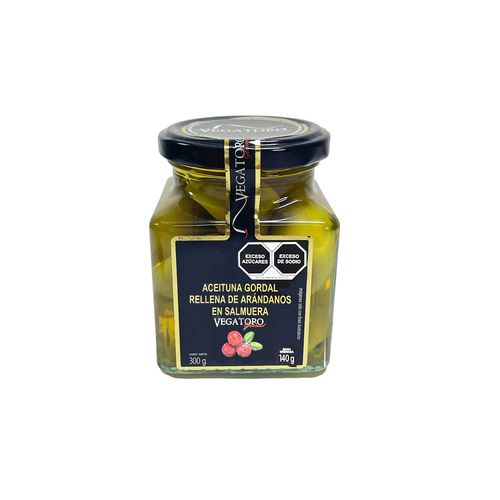 Aceituna Vegatoro Verde Gordal Rellena de Arándanos Frasco 300g