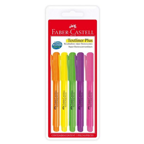 Resaltadores Faber-Castell 5 Piezas