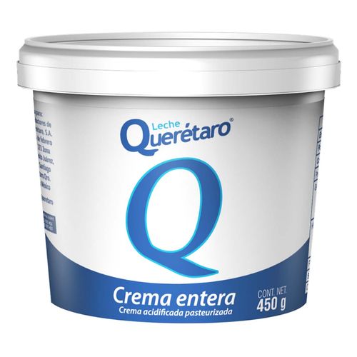 Crema Querétaro Entera Acidifica Pasteurizada 450g