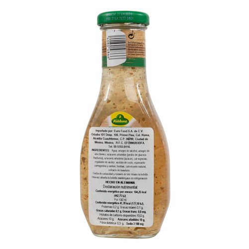 Aderezo Kuhne Tipo Vinagreta 250ml