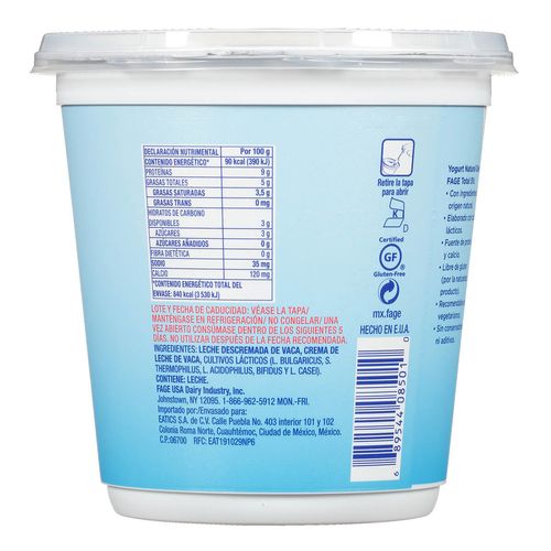 Yogurt FAGE Natural Griego 907g