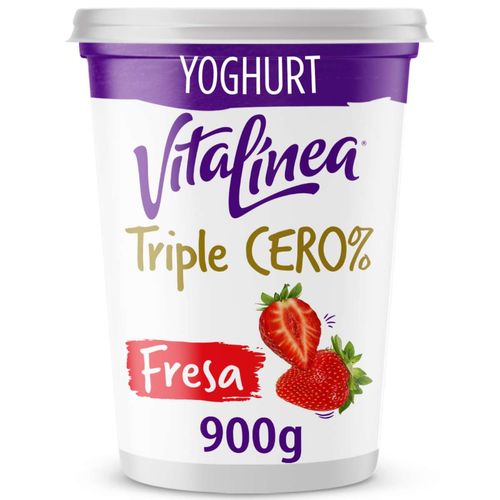 Yoghurt Vitalínea Triple Cero Fresa Sin Azúcar 900g