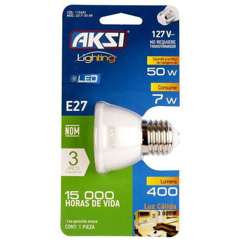 Foco Led de Luz Cálida Aksi 7W