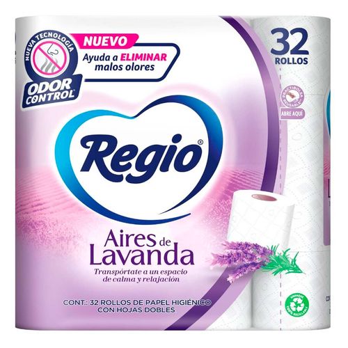Papel Higiénico Regio Aires de Lavanda 32 Rollos