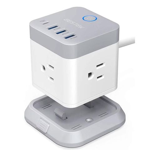 Supresor de Picos Bestek Multicontacto 300J Blanco MRJ3003