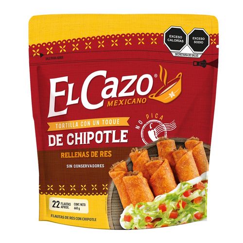 Flautas de Res con Chipotle El Cazo 22 Piezas 660g