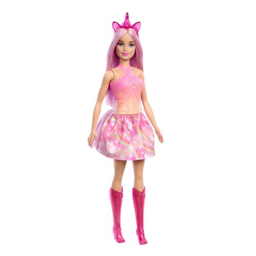 Barbie Fantasía Muñeca Unicornio Falda de Ensueño Rosa