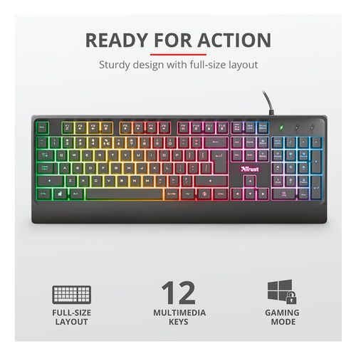 Teclado Trust Gaming Multicolor ZIVA KEYBORD