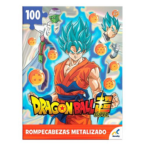 Rompecabezas Metalizado Dragon Ball Super 100 Piezas Caja de Cartón