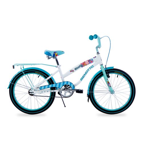 Bicicleta Infantil Benotto para Niña R20 1V Acero Blanco/Aqua Claro City Giselle