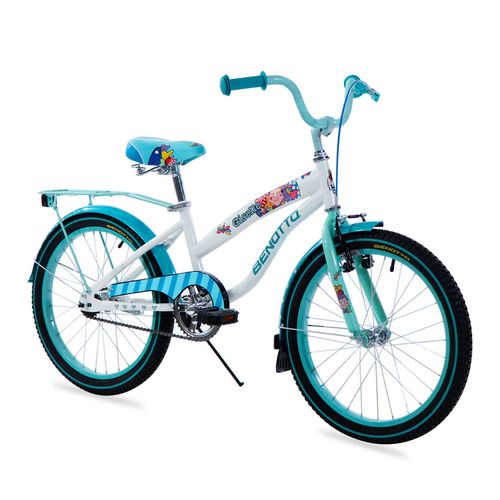 Bicicleta Infantil Benotto para Niña R20 1V Acero Blanco/Aqua Claro City Giselle