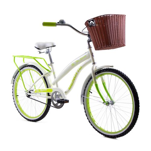 Bicicleta Benotto para Mujer R24 1V  Acero contra pedal Crema/Verde Claro City Sta. Monica