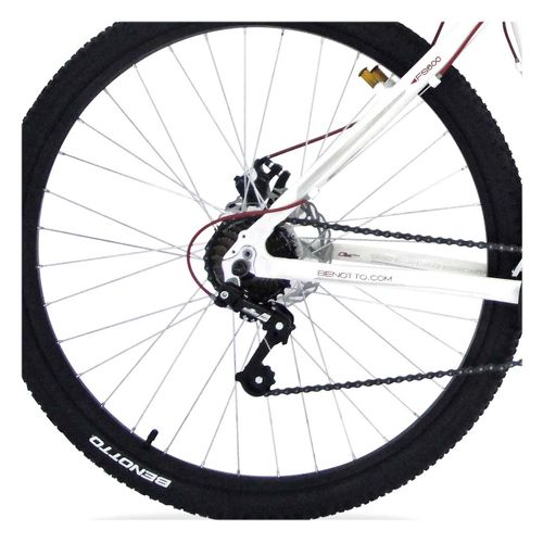Bicicleta de Montaña Benotto Unisex R27.5 21V Talla Ml Aluminio Blanco/Rojo Fs-600