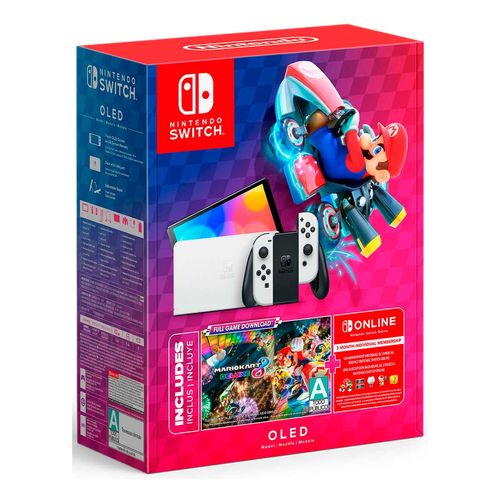 Consola Nintendo Switch Oled Bundle Mario Kart 8 Descargable + Nintendo Online 3M