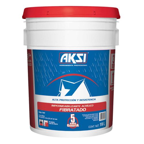 Impermeabilizante Fibratado Aksi Cubeta de 19L Blanco