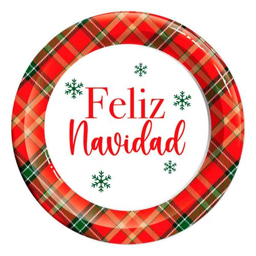 Plato Pastelero con 8 Merry Christmas Granmark
