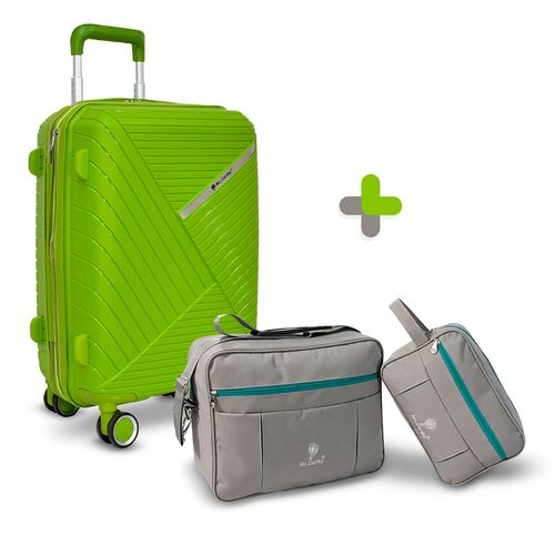 Combo Maleta Vertical Mccarthy + Juego de Viaje Magic-1 Verde Fruta