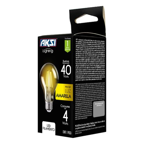 Foco Filamento Aksi A19 4 W Amarillo