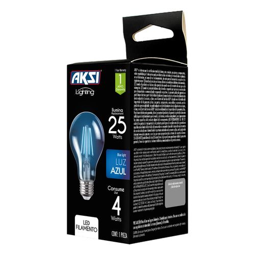 Foco Filamento Aksi A19 4 W Azul