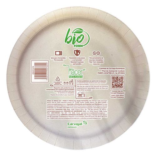 Platos Bio Form Compostable 10" 10 Piezas