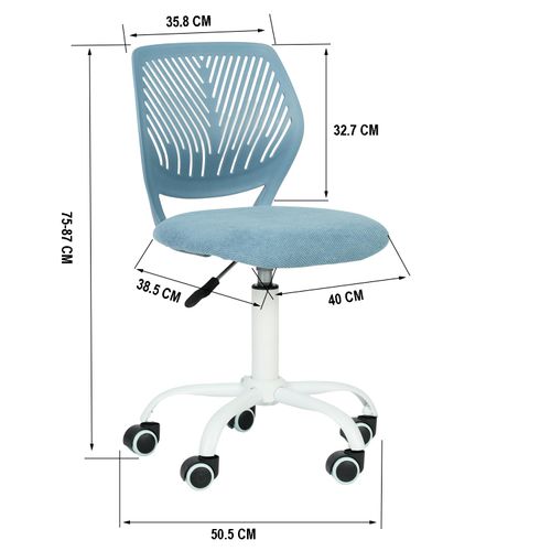 Silla de Oficina FurnitureR Minimalista Azul Claro Carnation Curio
