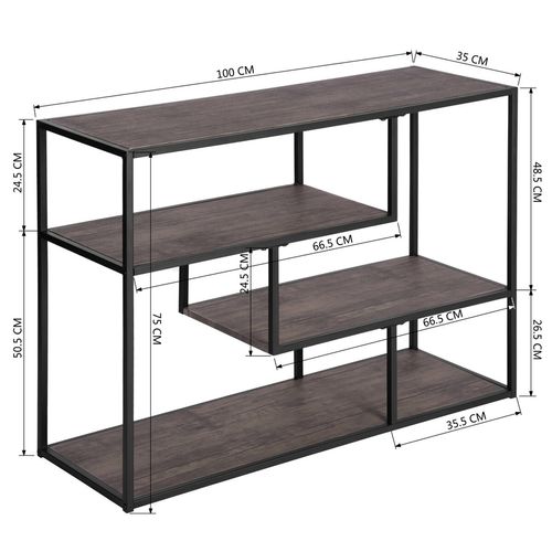 Estante FurnitureR Industrial Rústico Marron Metacritic