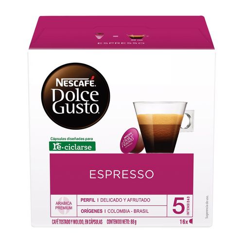 Café Nescafé Dolce Gusto Espresso con 16 cápsulas de 5.5g