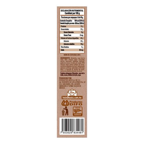 Barra Toyou Chocolate Oscuro Menta con 4 Barras de 40g