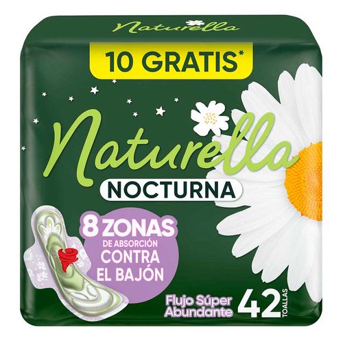 Toallas Femeninas Naturella Nocturna flujo super abundante 42 Unidades