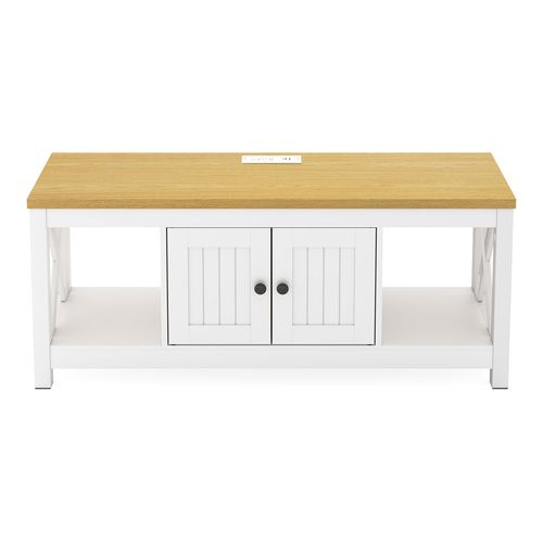 Mesa para TV FurnitureR Farmhouse Blanco