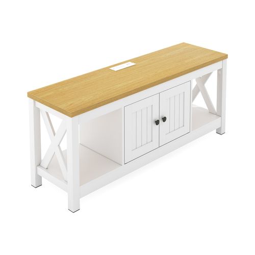 Mesa para TV FurnitureR Farmhouse Blanco