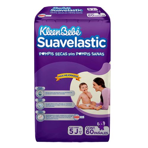 Pañales KleenBebé Suavelastic Etapa 5 Jumbo Unisex 60 Pañales