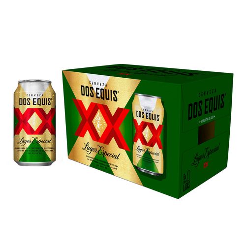 Cerveza Clara Dos Equis Lager 6 Latas de 355ml Cada Uno